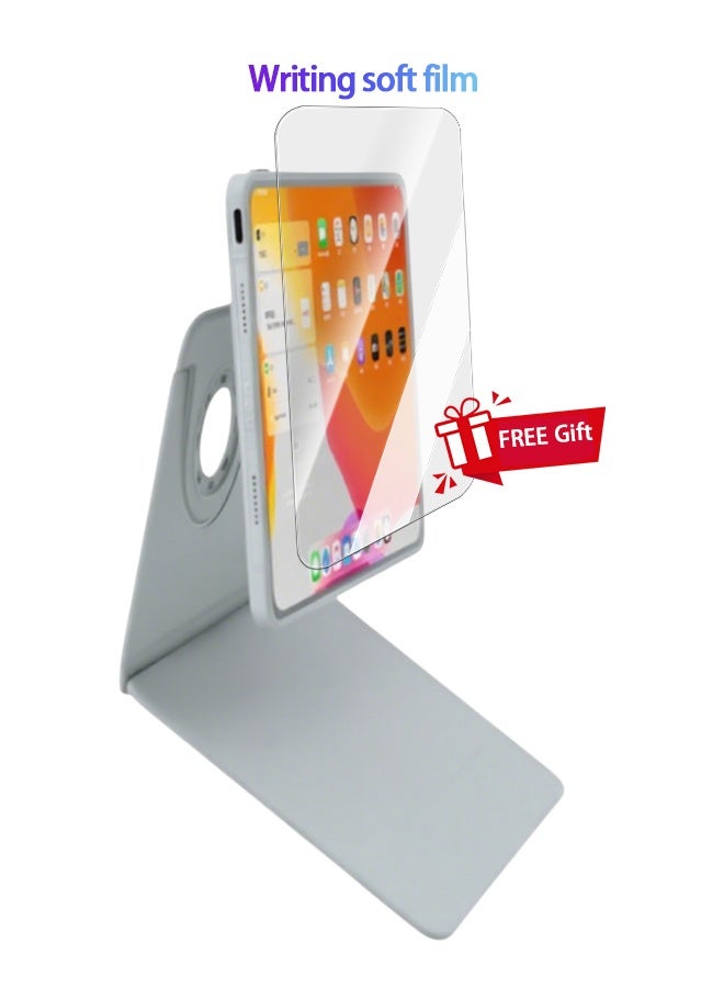 iPad 11th Generation Case (A16 2025) Case And iPad 10th 10.9 Inch Case, iPad Case 360 Degree Rotation With Pen Slot/Convenient Magnetic Attachment/Auto Sleep/Wake Slim Stand/Transparent Tpu Protective Case/AED 35 Gift Set Anti-Glare Protective Film/Felt Tablet Pouch - Gray - Image 3