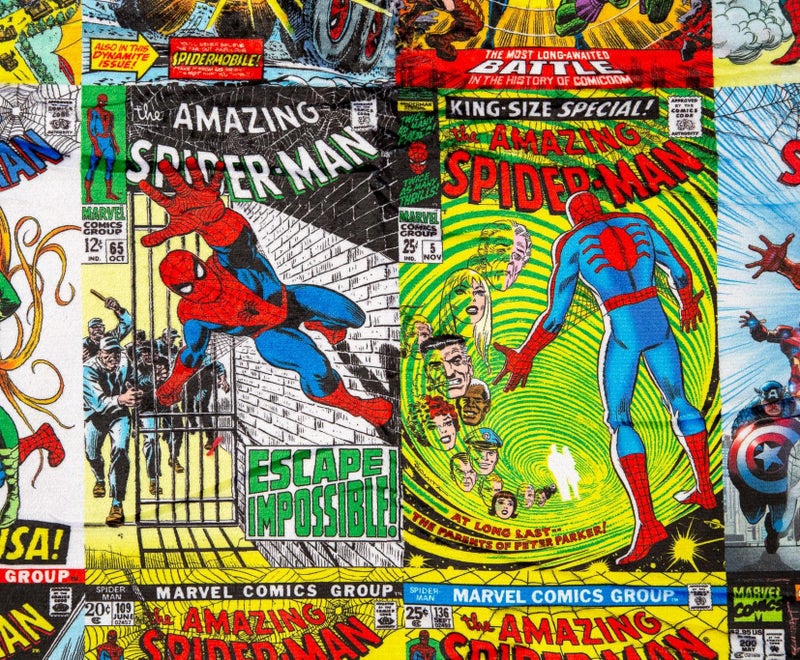Surreal Entertainmen Marvel Spider-Man 60th Anniversary Special Edition Fleece Throw Blanket With Blue Sherpa Backing | Plush Soft Polyester Cover For Sofa and Bed  Cozy Home Decor  Luxury Room Essentials | 72 x 67 Inches  - Image 3