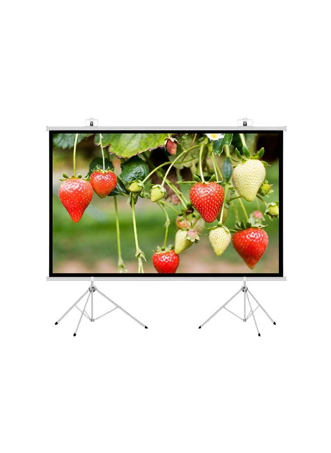 Flash Hawk 120 inch 16:9 Portable Projection Screen, White Fiberglass Material, with 2 Tripod Stands for Outdoor and Indoor Home Theater  - Image 1