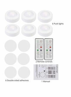 KASTWAVE Under Cabinet Lights, Cupboard Lights RGB Night Light Puck Lighting 4000K Dimmable Battery Powered Atmosphere Light with Remote Control for Kitchen Closet, 6 Pack  - Image 3