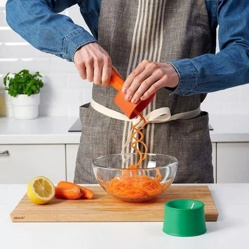 Ikea 2 Piece Vegetable Slicer Meridyendukkan 6 cm Green-Orange Color Practical Kitchen Products