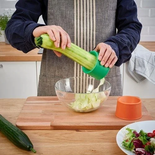Ikea 2 Piece Vegetable Slicer Meridyendukkan 6 cm Green-Orange Color Practical Kitchen Products