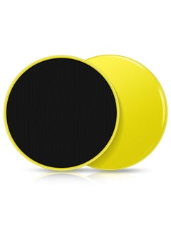 Generic Exercise Sliders Gliding Discs Dual Sided Total Body Workout System 2Pcs, Yellow  - Image 1