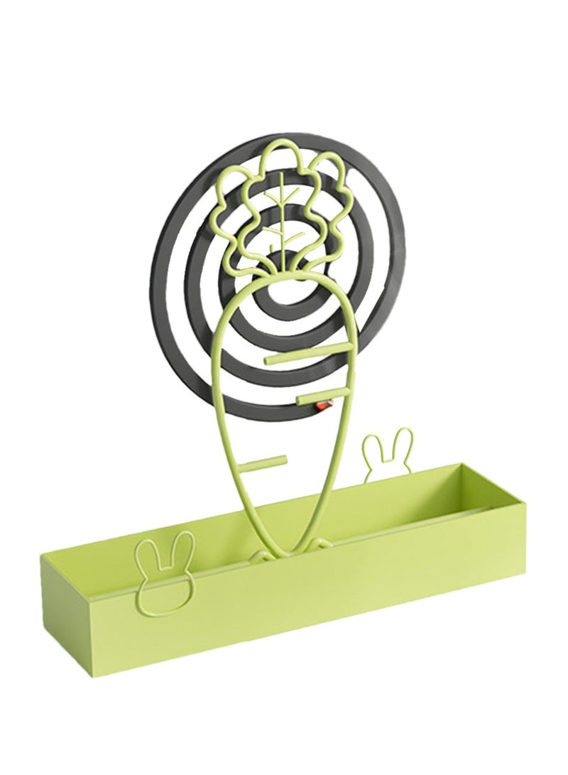 Excefore Mosquito Coil Holder, Portable Mosquito Coil Holder, Metal Mosquito Coils Burner Hanging Indoor Outdoor, Mosquito Coil Tray With Ash Catcher, for Home, Outdoor (Green) - Image 1