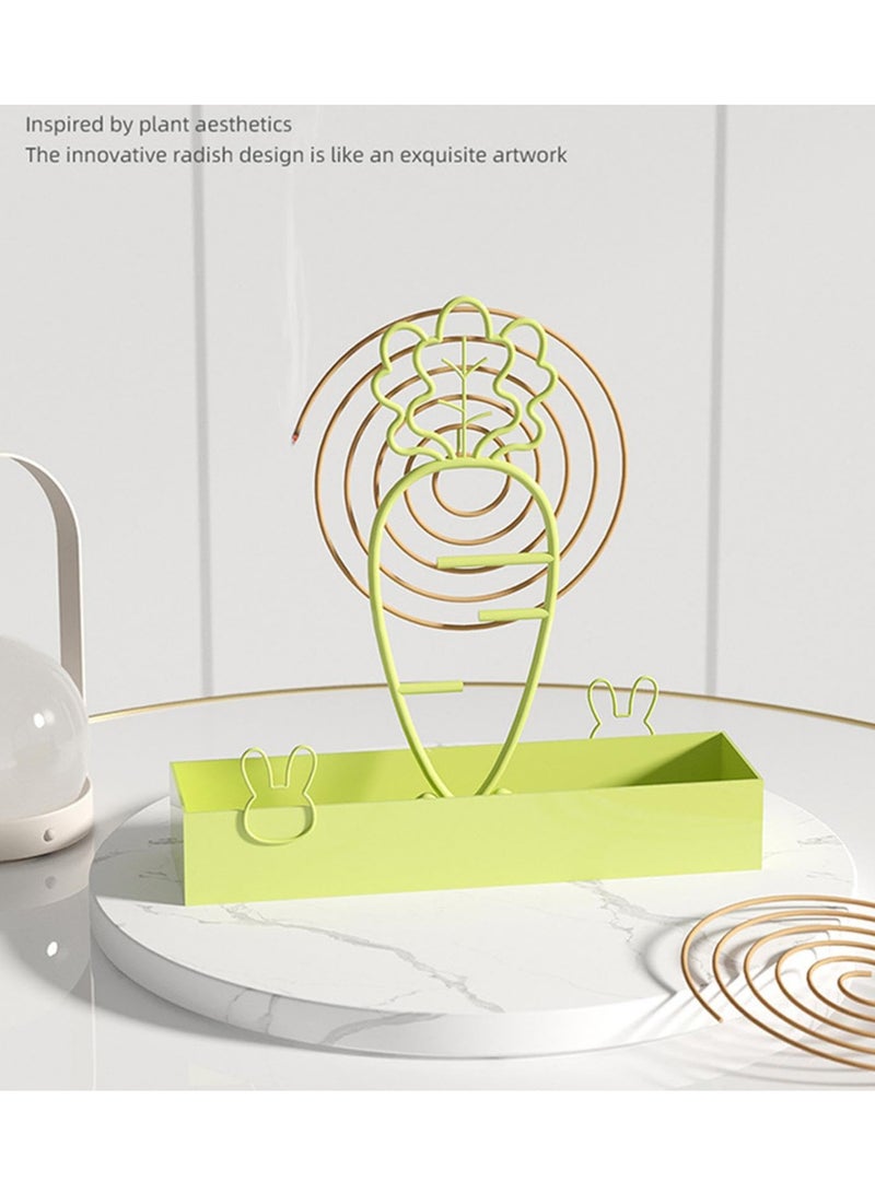 Excefore Mosquito Coil Holder, Portable Mosquito Coil Holder, Metal Mosquito Coils Burner Hanging Indoor Outdoor, Mosquito Coil Tray With Ash Catcher, for Home, Outdoor (Green) - Image 3