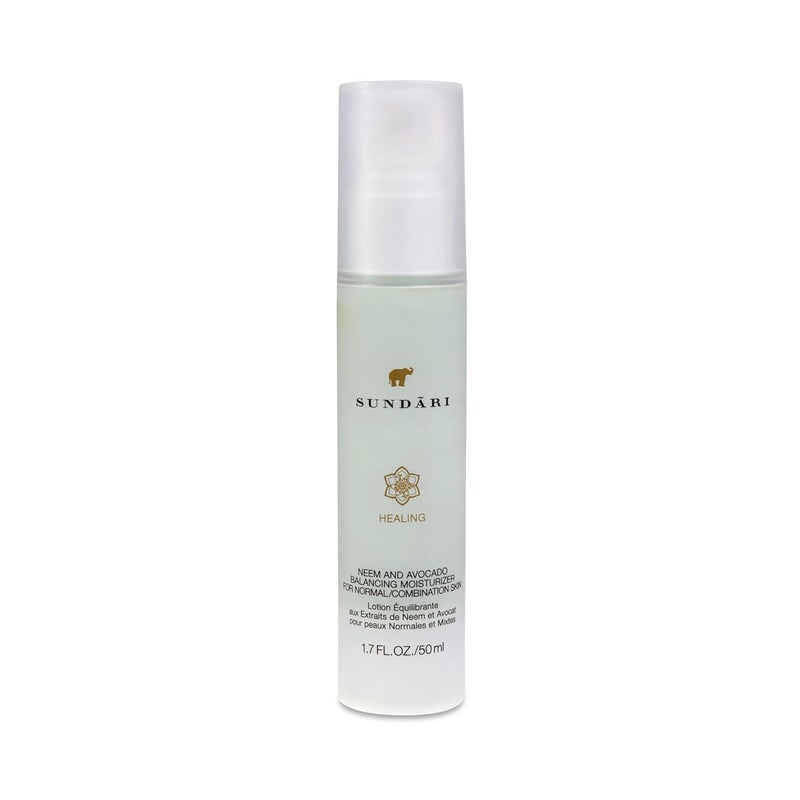 SUNDARI Neem and Avocado Balancing Moisturizer  17 Fl Oz Hydrating Face Cream with Neem Smoother Texture Healthier Skin All Natural Botanicals
