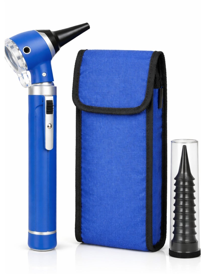 TNM Medical Optical Fiber Otoscope LED | ENT Ear Inspection Diagnostic Device – Blue - Image 1