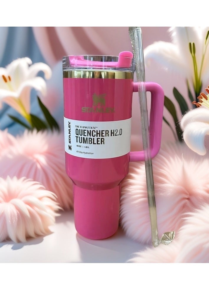Stanley - Stanley Quencher Stainless Steel Vacuum Insulated Tumbler with Lid and Straw for Water, Iced Tea or Coffee, Smoothie and More, 40 oz - Image 1