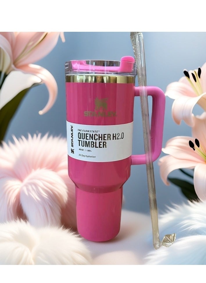 Stanley - Stanley Quencher Stainless Steel Vacuum Insulated Tumbler with Lid and Straw for Water, Iced Tea or Coffee, Smoothie and More, 40 oz - Image 1