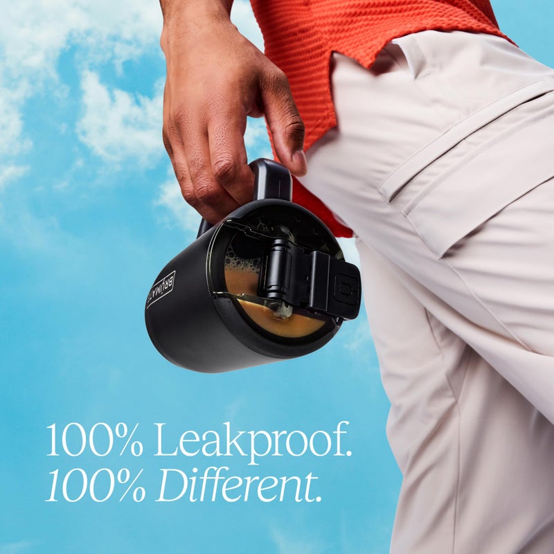 BrÃ¼Mate Brump MV - 15 أوقية 100 أوقية 100 ٪ من القدح القهوة المعزولة مع مقبض وغطاء - كوب سفر القهوة من الفولاذ المقاوم للصدأ - كوب قهوة مزدوج الجدران (Eclipse) - Image 4