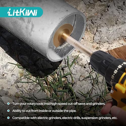 LitKiwi 1/4" Hex Shank with 2PCS Diamond Cutting Blade Wheel for PVC Pipe Cutter,Mini Glasses Cutting Disc Also for Cutting Glass, Jade, Crystal, Ceramics and etc. - Image 2