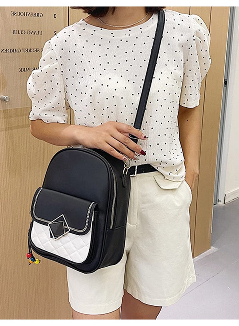 Stylish PU Leather Women's Backpack Mini Handbag Casual Daypack for Teen Girls School Travel Work - Image 4