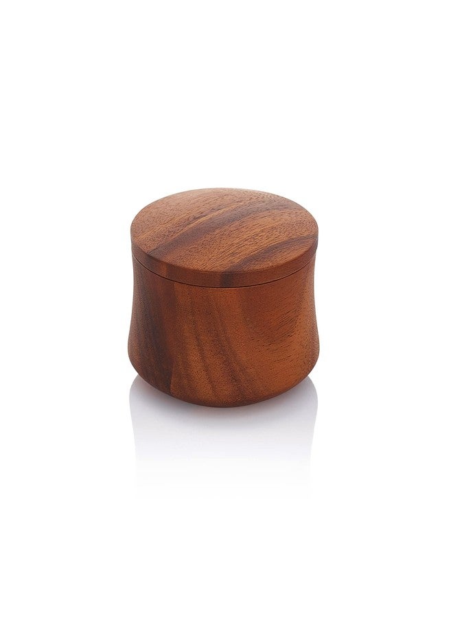 nambe Nara Salt Cellar | Wood Salt or Spice Box with Swivel Lid | Storage Container for Kitchen Countertop Perfect for Table Salt, Gourmet Salts, Herbs or Seasoning Blends | 4.25” 2.5” - Image 2