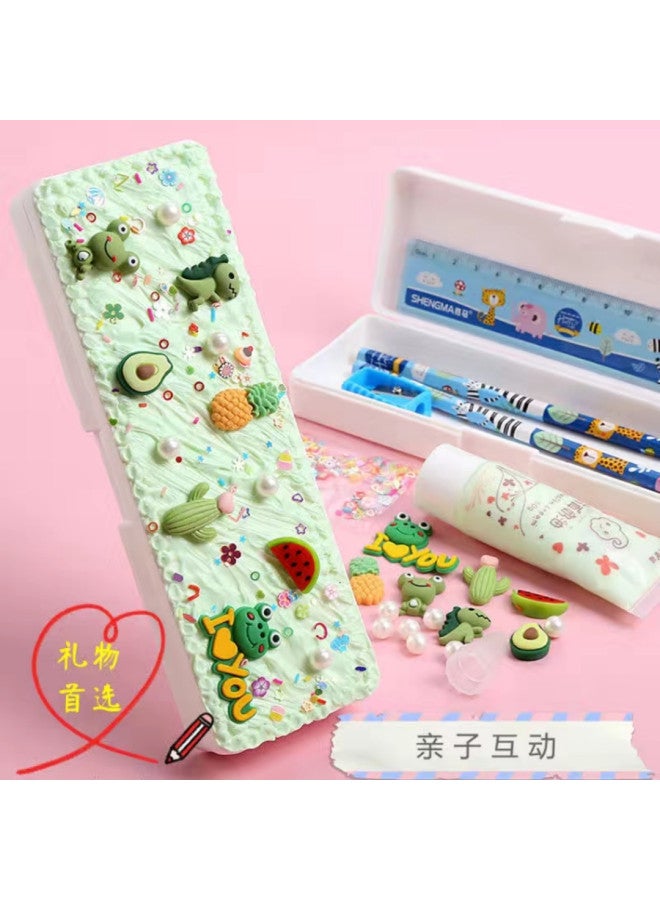 Children's Cartoon Diy Handmade Cream Glue Material Bag Stationery Box Little Girl Student's Pencil Case Gift - Image 1