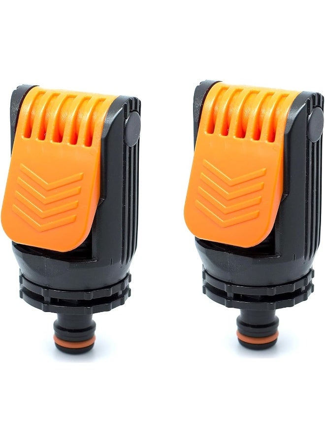 Royal Apex Kitchen Mixer Tap To Garden Hose Pipe Connector With Adjustable Nozzle Indoor Outdoor Universal Click-Lock Adaptor Pack Of 2 - Image 1