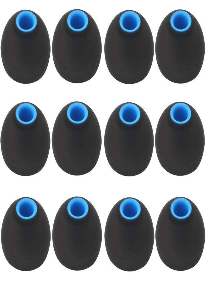 BLLQ 12PCS Large Size Replacement Ear Tips Compatible with BeatsX, Senso, TOZO, Sony & Other Inner Hole 3.8mm4.2mm Earbuds, Black-Blue - Image 1