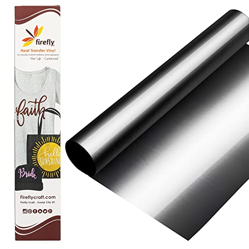 Firefly Craft Metallic Heat Transfer Vinyl Sheets - Titanium - Iron On Vinyl for Cricut, HTV Vinyl Sheets, Vinyl Iron On, Easy Cut & Weed, Compatible with Cricut & Silhouette Cameo - 1 Sheet 12"x20" - Image 1