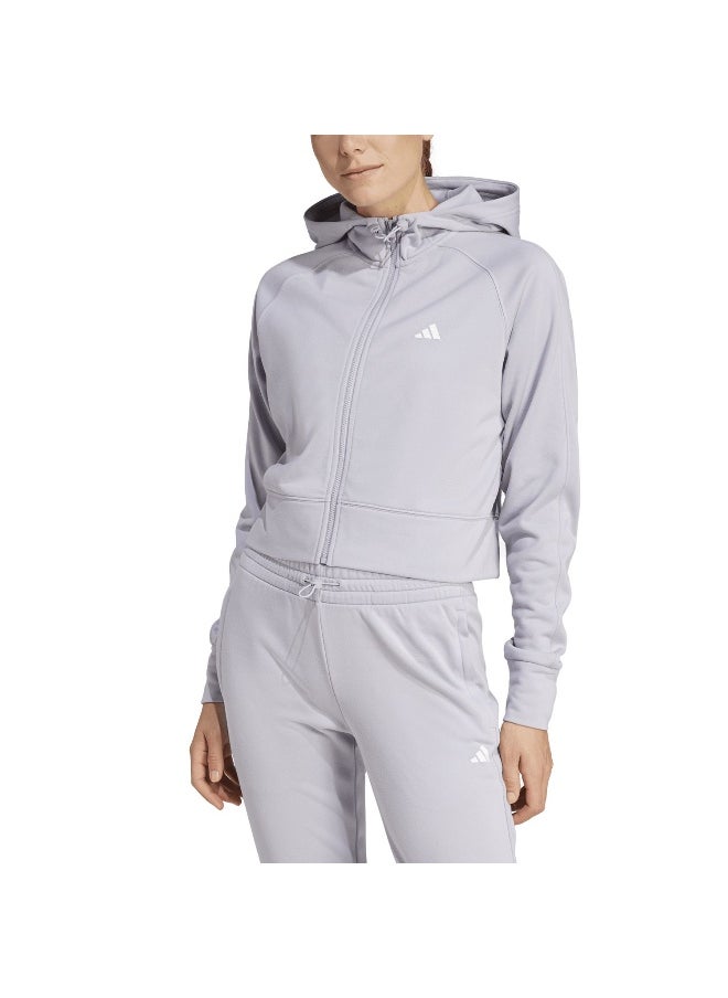 Adidas adidas W Gg Fz Hd Grey Training Track Tops 2XS  - Image 4