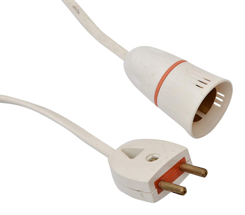 HANSH Bulb Holder Hanging 2 Meter Flexible Wire with 2 Pin Plug White Pack of 1 - Image 2
