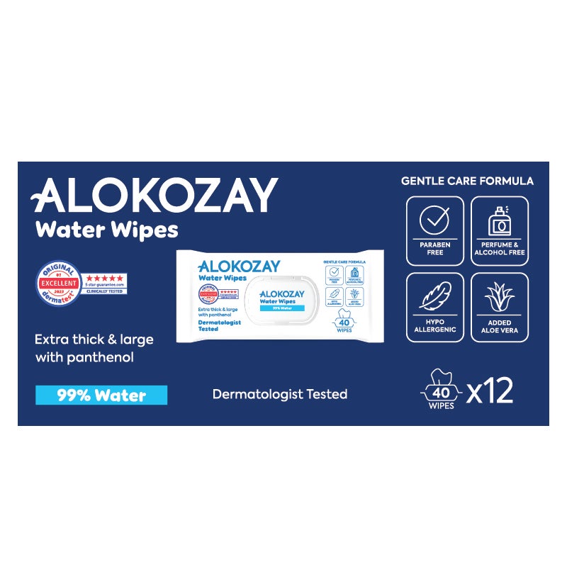 Alokozay Water Baby Wet Wipes 12 x 40 Wipes - Image 1