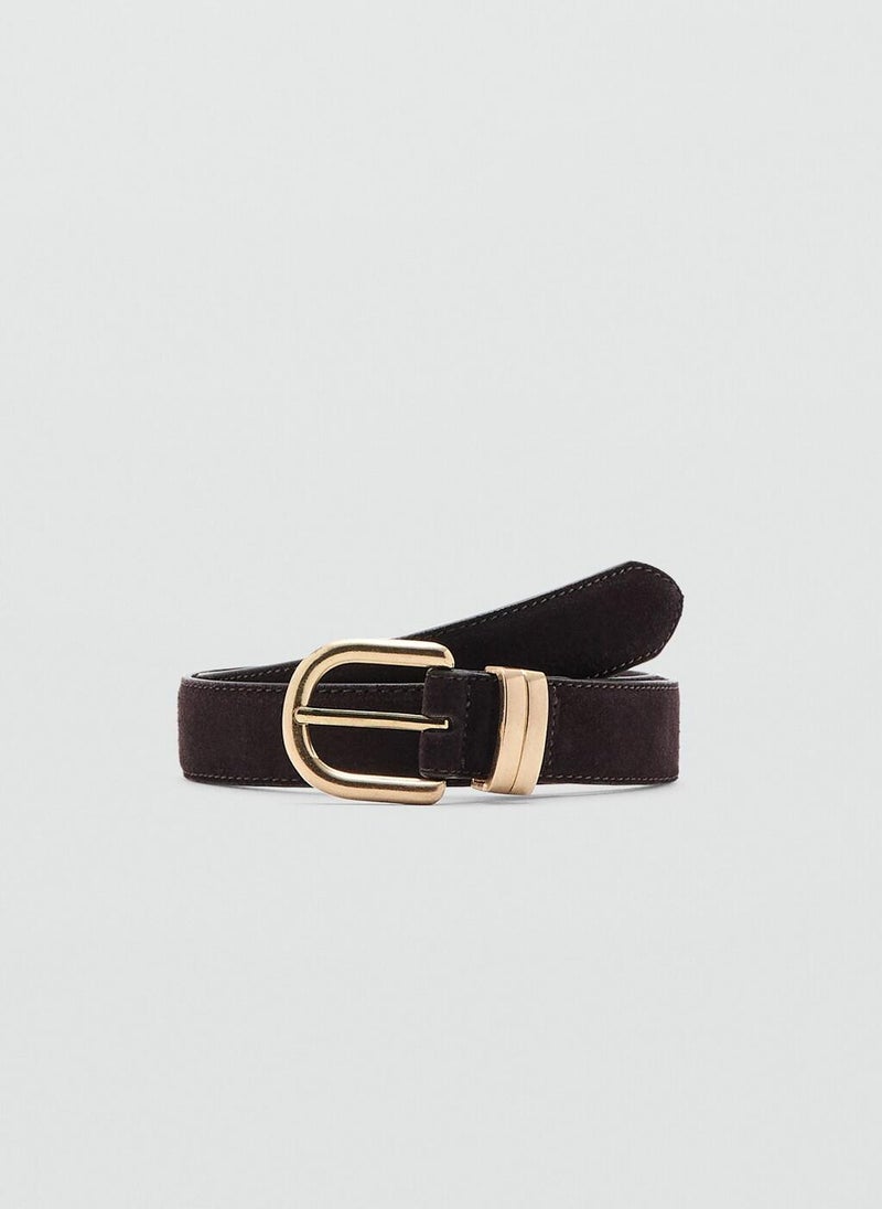 MANGO Suede leather belt - Image 1