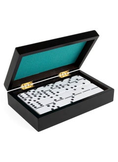 Spin Master Games Legacy Deluxe Double 6 Dominoes Classic Original Board Game Set Of 28 Dominoes In Luxury Lined Wood Case For Kids And Adults Aged 8 And Up  - Image 1