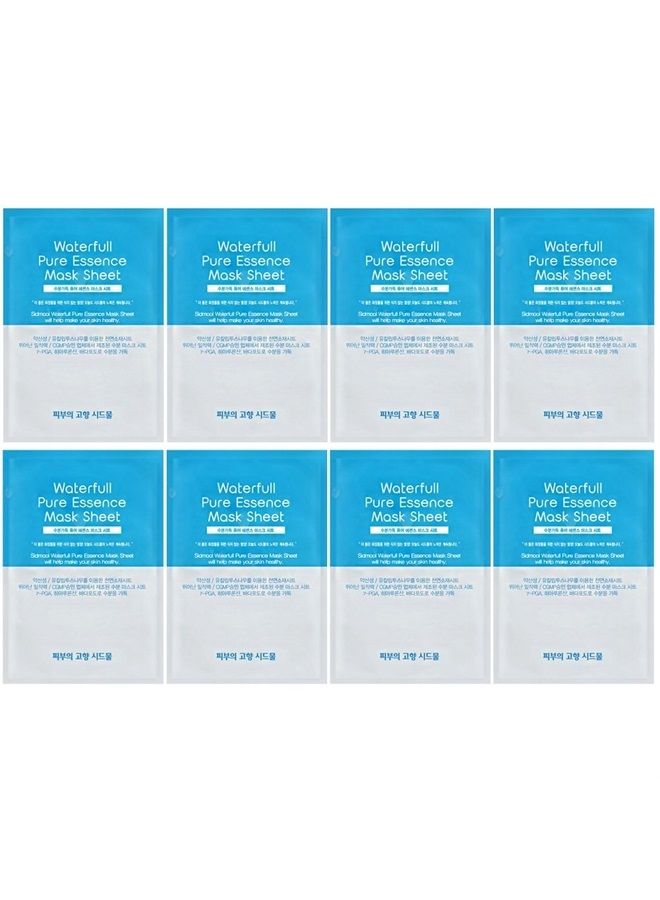 Sidmool Waterfull Pure Essence Mask Sheet 0.8 oz X 8 Moisture Facial Pack - Image 1