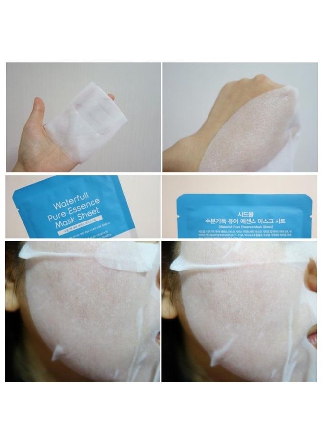 Sidmool Waterfull Pure Essence Mask Sheet 0.8 oz X 8 Moisture Facial Pack - Image 3