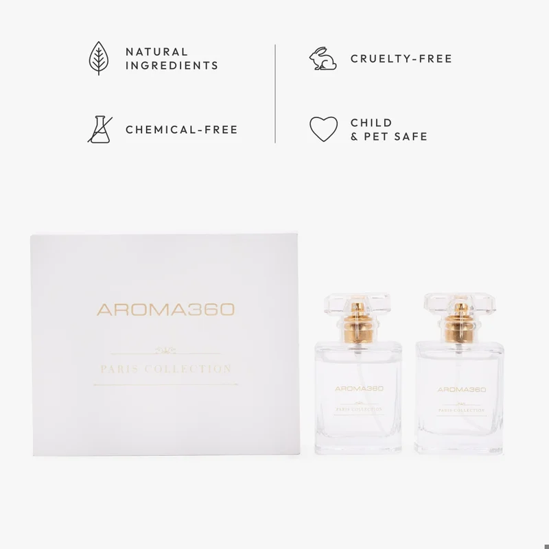 Aroma360  Aroma360-24K Magic - Essential Oil Room Spray Duo - Hotel Inspired Aromatherapy - Hints of Zesty Citrus, Floral Jasmine, & Lily - Hypoallergenic - 2 Pack  | Best Price UAE