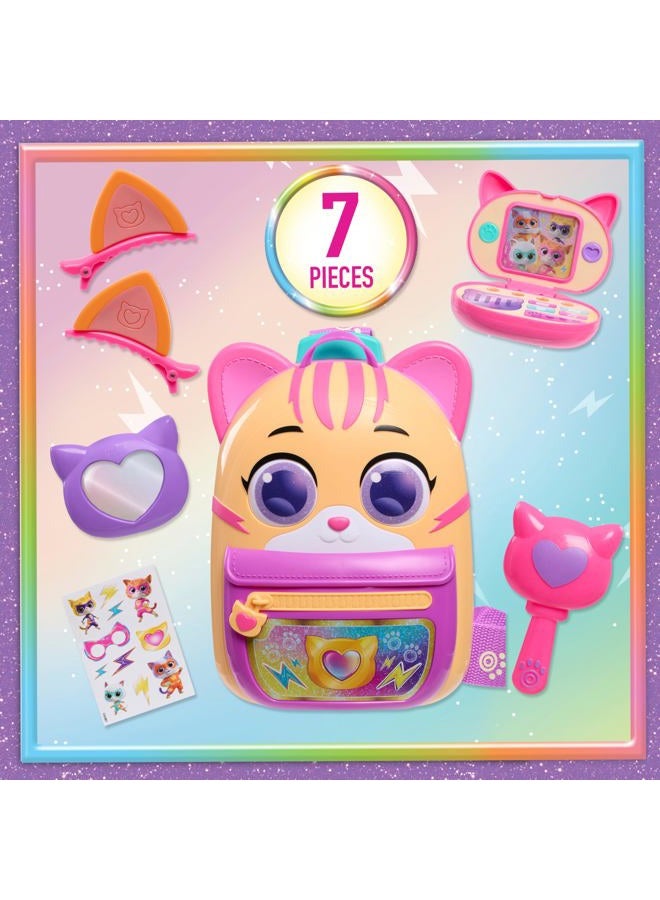 Just Play Disney Jr. SuperKitties Su-Purr Backpack Set with Adjustable Strap, 7-Pieces, Lights and Sounds Play Tablet, Dress Up and Pretend Play, Kids Ages 3 and Up by Just Play - Image 2