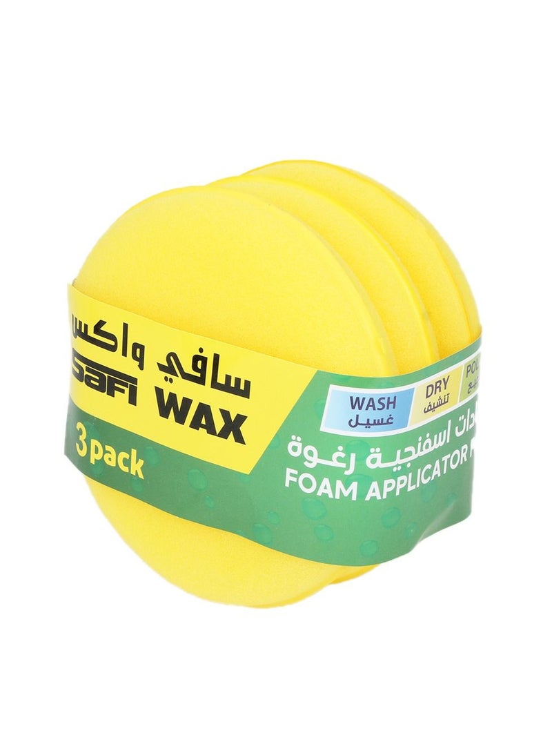 Safi WAX 3 Piece Foam Applicator Car Waxing Sponge - Image 1