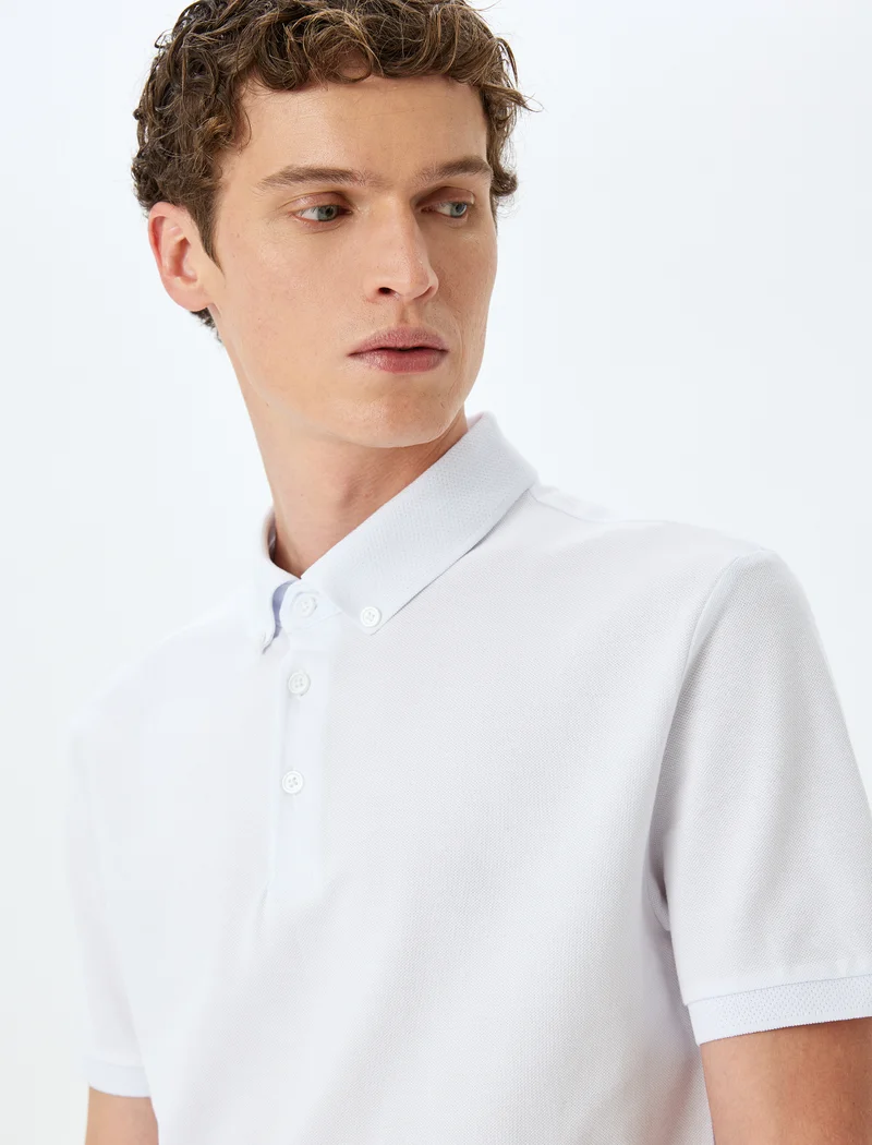 كوتون Polo Neck T-Shirt