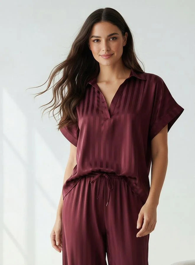 أدريا طقم بيجامة بلوزة وسروال واسع