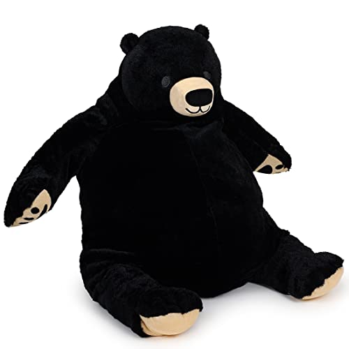 SNOWOLF Djungelskog Bear Giant Simulation Bear Toy Stuffed Animal Plush Doll Huge Cuddly American Wildlife Black Bear for Home Decoration Valentines Birthday Gift 315 in 80cm Black - Image 5