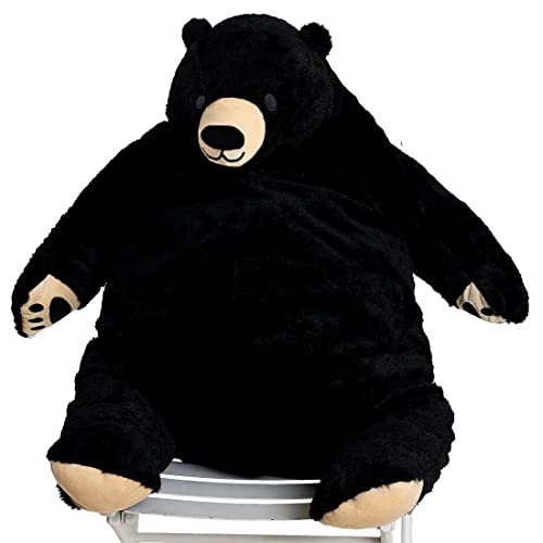 SNOWOLF Djungelskog Bear Giant Simulation Bear Toy Stuffed Animal Plush Doll Huge Cuddly American Wildlife Black Bear for Home Decoration Valentines Birthday Gift 315 in 80cm Black - Image 1