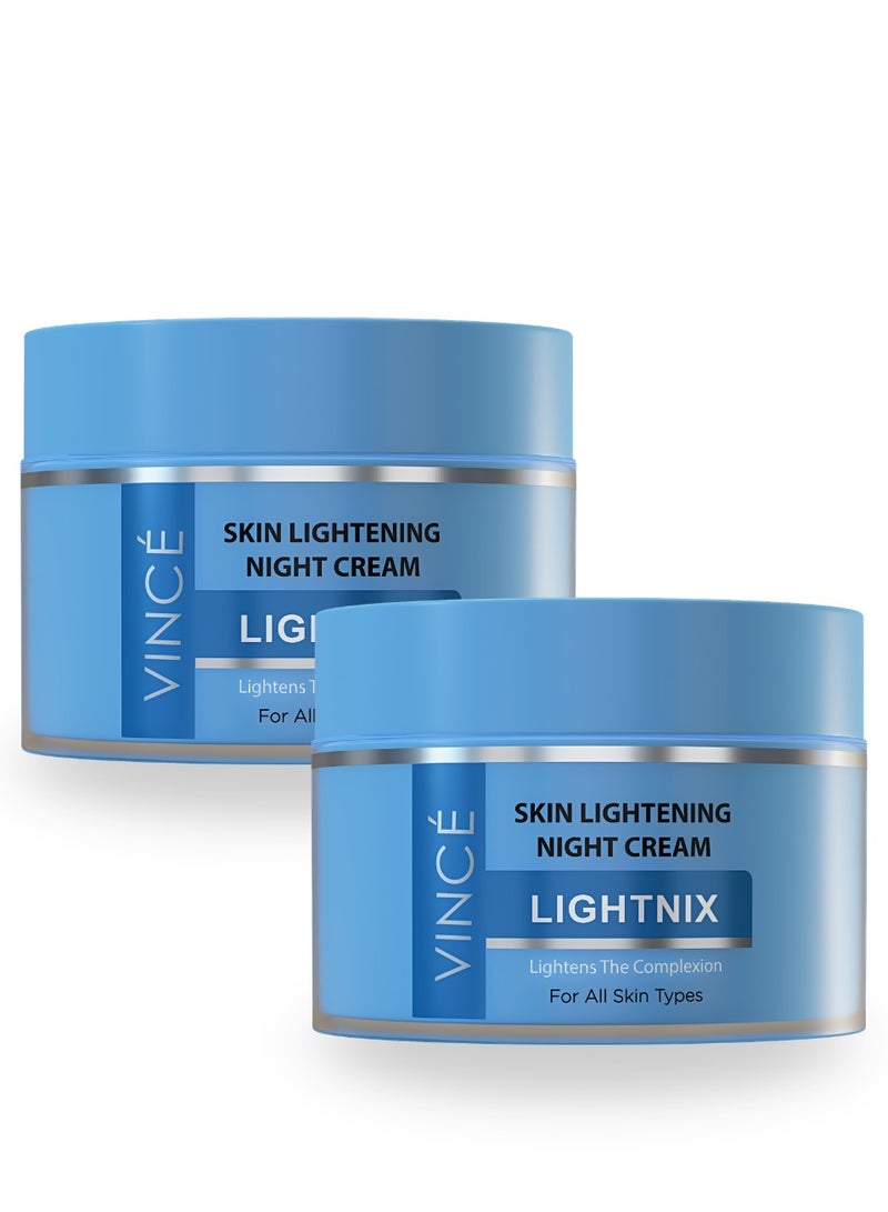 Skin Lightening Night Cream – Deal 2 – Fades Dark Spots, Sun Spots & Dullness – Brightens & Evens Skin Tone Overnight – Hydrates, Smooths & Revives a Glowing Complexion – Paraben-Free, 50ml Bundle