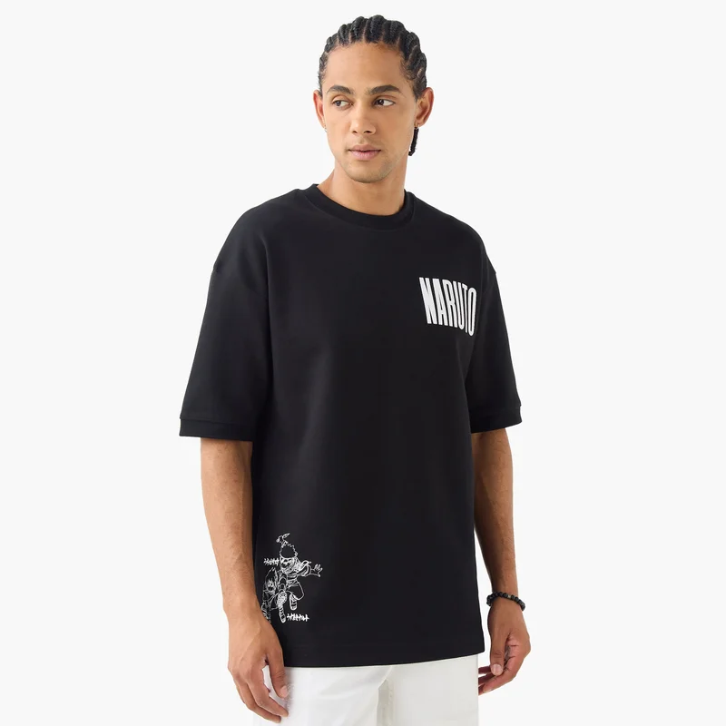 SP Characters Naruto Print T-shirt with Crew Neck
