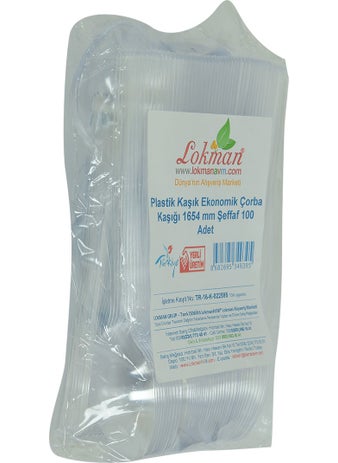 LokmanAVM Plastic Spoon Economical Soup Spoon 1654 mm Transparent 100 Pieces 1 Pack  - Image 4