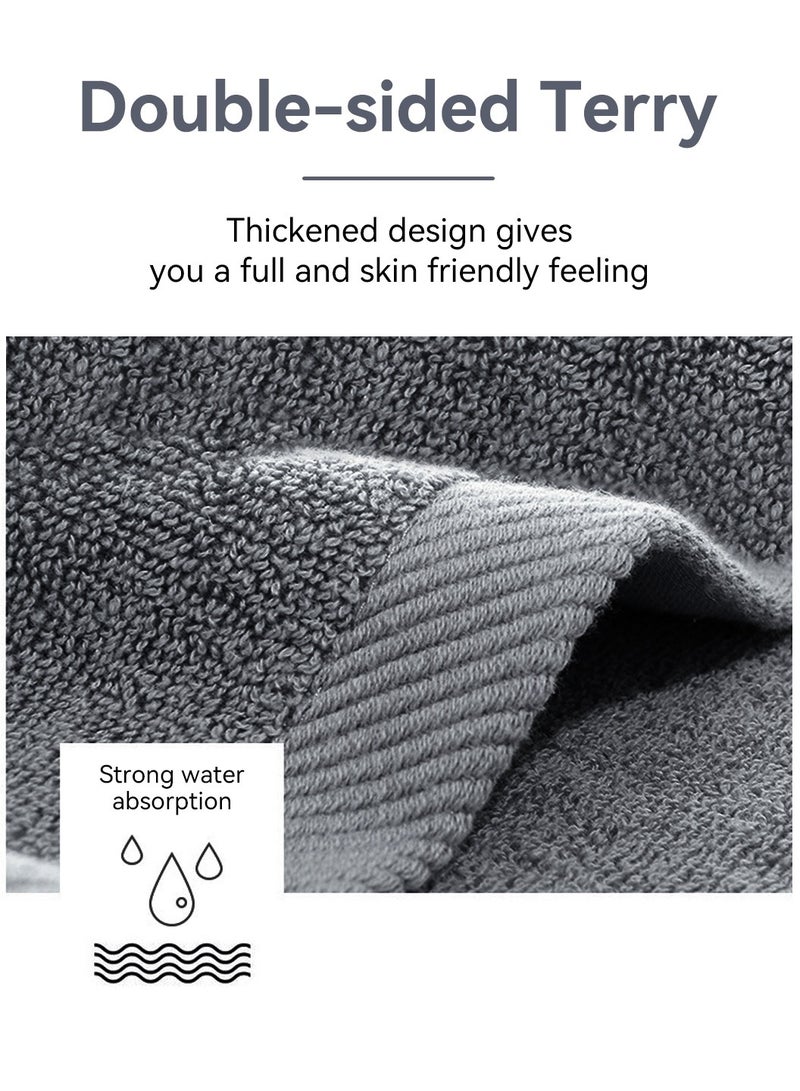 MIXDE 3PCS Cotton Bath Towel Set Fast Absorbent Skin-friendly and Soft Bath Towel*1PCS and 2PCS Towels Grey - Image 4