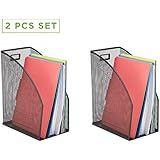 Mind Reader JMAG2-BLK 2 Piece Jumbo, Mesh Holder, Office Desk Accessories Decorative File Box, Sturdy Magazine - Image 1