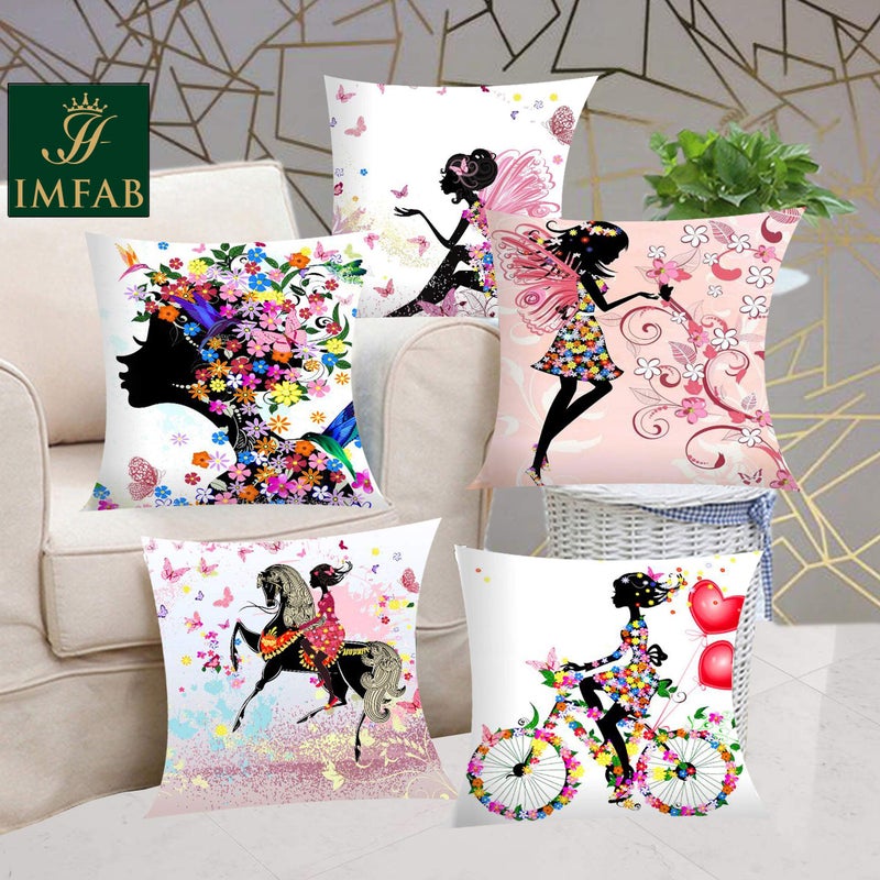 IM FAB IMFAB Digital Printed Canvas Cotton Cushion Covers 24X24 inches (Set of 5 pcs) - Image 5