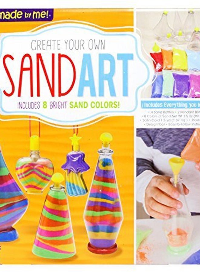 made by me Create Your Own Sand Art by Horizon Group Usa, DIY Kit Includes 4 Sand Bottles & 2 Pendent Bottles with 8 Bright Colors, Designing Tool & More. Multicolored - Image 2