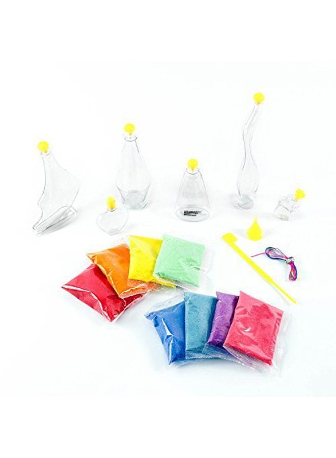 made by me Create Your Own Sand Art by Horizon Group Usa, DIY Kit Includes 4 Sand Bottles & 2 Pendent Bottles with 8 Bright Colors, Designing Tool & More. Multicolored - Image 3