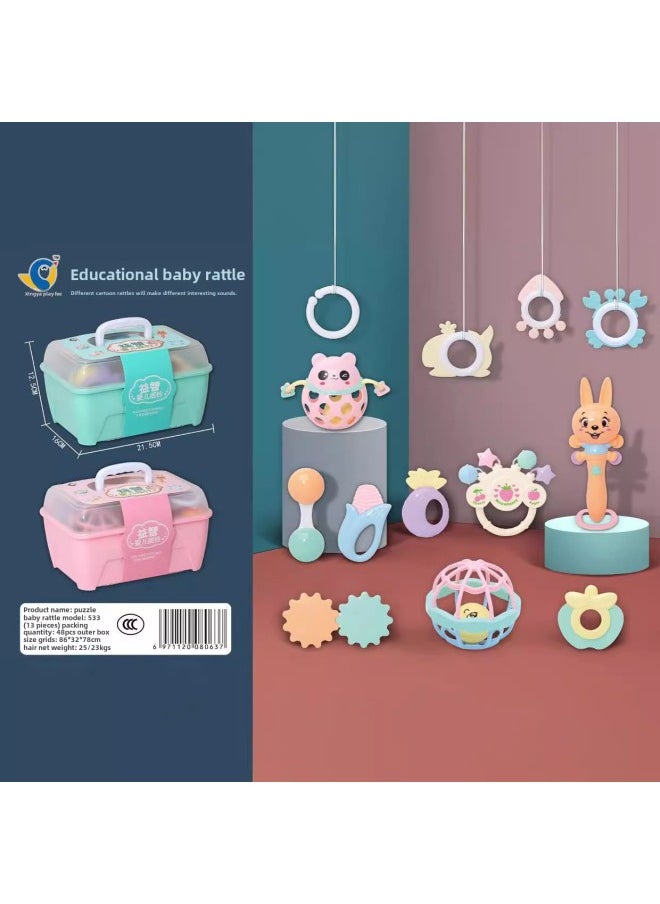 Baby Hand Rattle Toy Puzzle 0-6-12 Months Baby Molars Newborn Men And Women Rattle Set-Color:515 Rattle (160 Set For Batch)  - Image 4