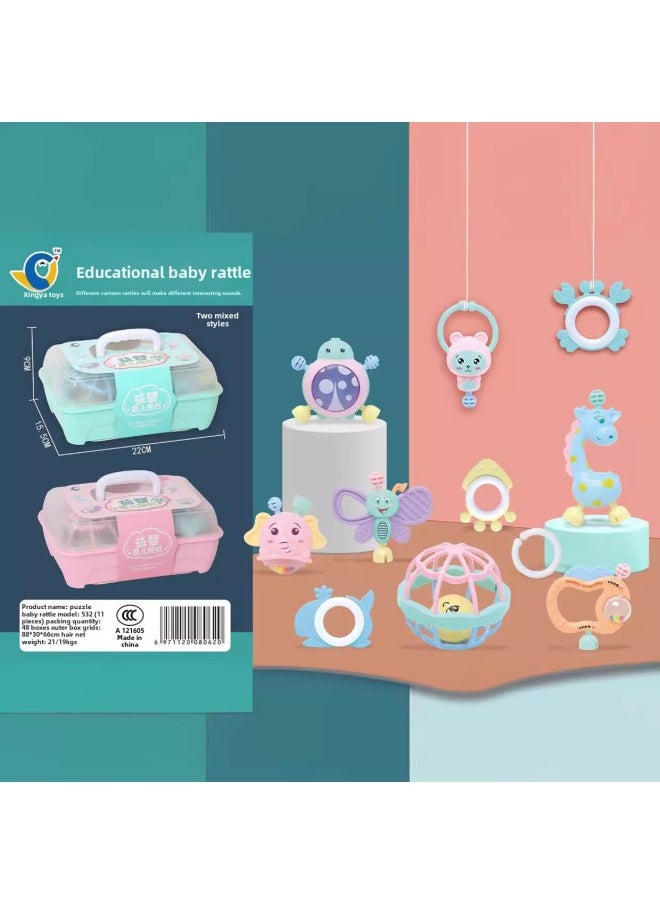 Baby Hand Rattle Toy Puzzle 0-6-12 Months Baby Molars Newborn Men And Women Rattle Set-Color:515 Rattle (160 Set For Batch)  - Image 5