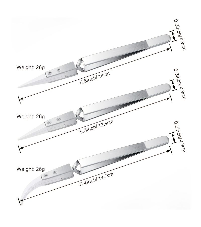 Precision Ceramic Tweezers 3pcs Set Non Conductive Heat Resistant Anti Magnetic Curved Pointed Tips - Image 3