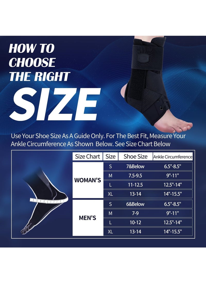 Ru syanl Ankle Brace for Women and Men Ankle Brace for Sprained Ankle Ankle Support Brace for Achilles Tendon Sprain Injury Recovery Lace up Ankle Brace for Running Basketball Volleyball Football  - Image 4