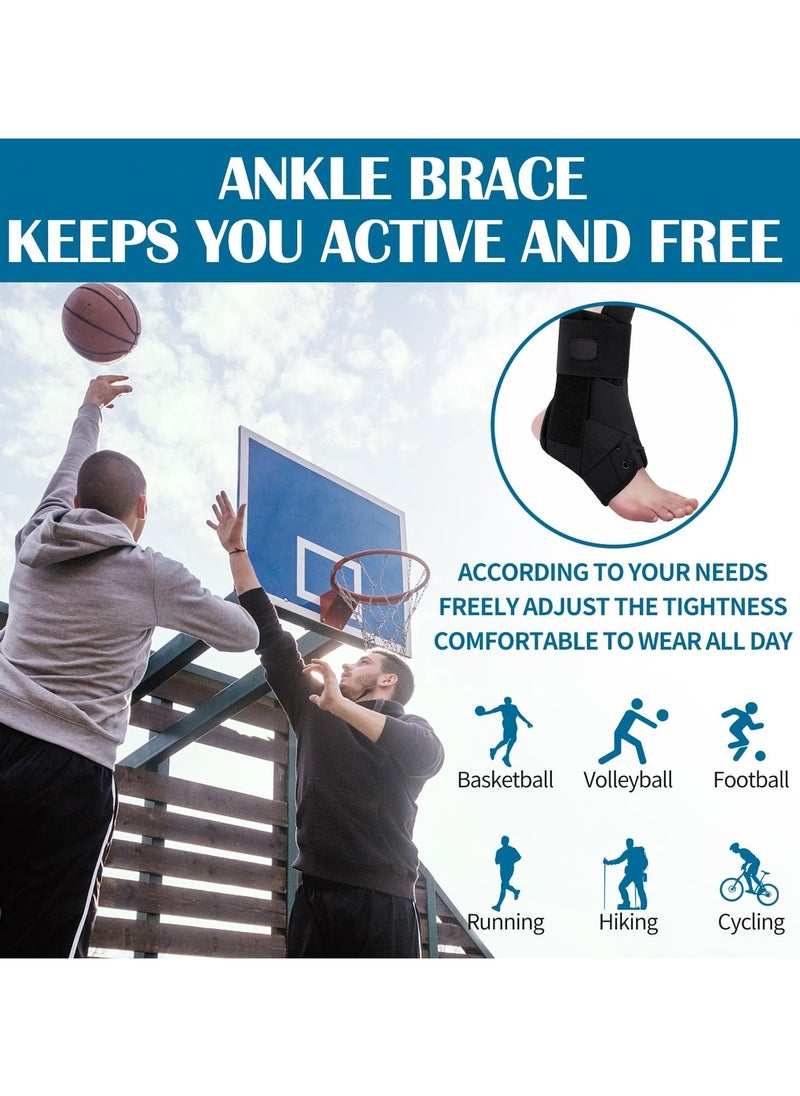 Ru syanl Ankle Brace for Women and Men Ankle Brace for Sprained Ankle Ankle Support Brace for Achilles Tendon Sprain Injury Recovery Lace up Ankle Brace for Running Basketball Volleyball Football  - Image 5