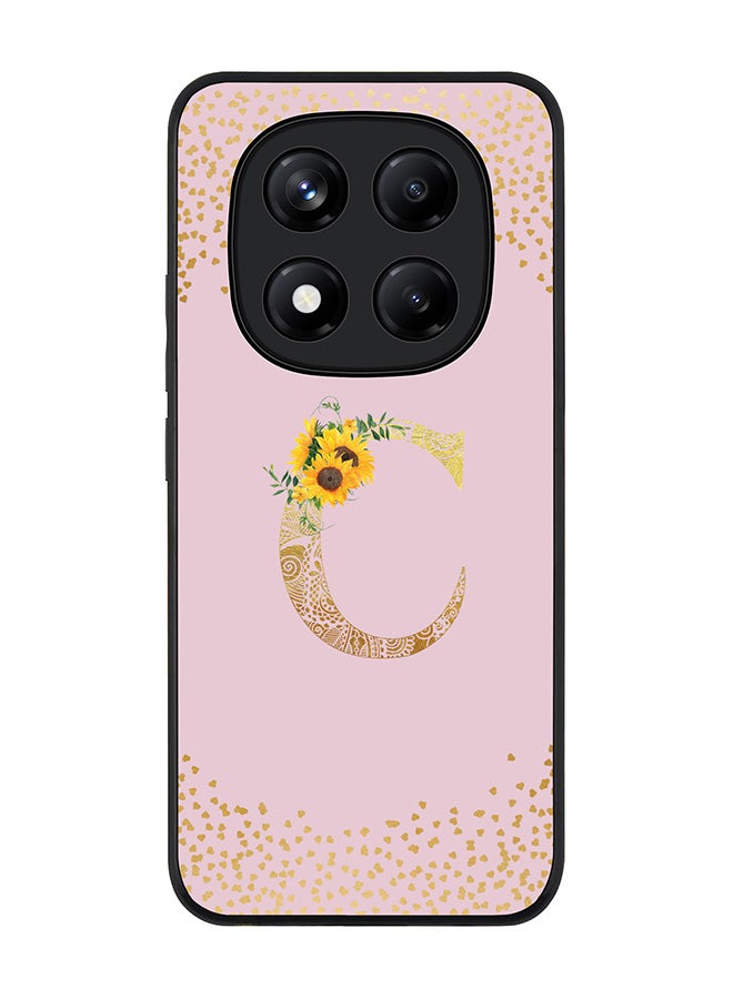Stylizedd For Xiaomi Redmi Note 14 Pro 4G 4G Case,Slim fit Camera Protection, Shockproof Thin Phone cover  - Custom Floral Monogram - C  (Pink ) - Image 1