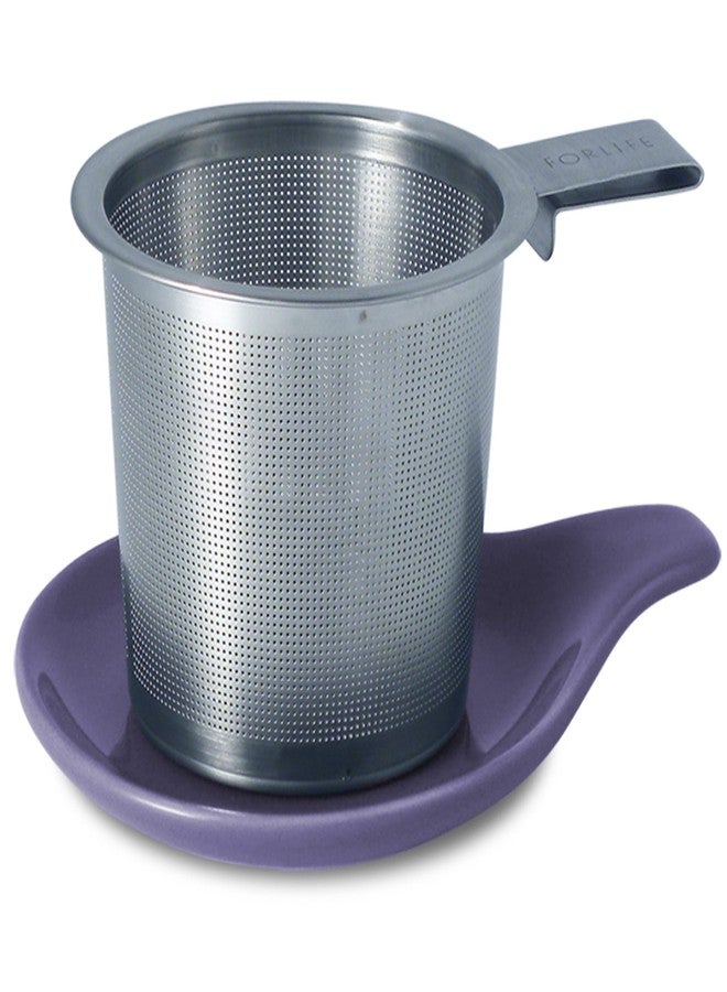 FORLIFE Hook Handle Tea Infuser and Dish Set, Purple - Image 1